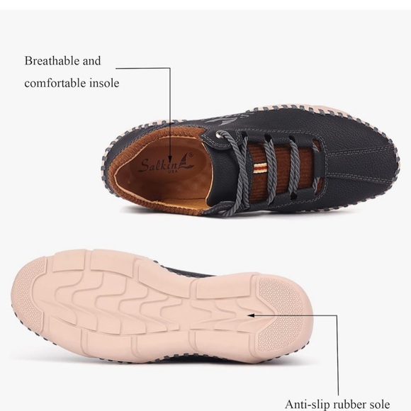 Mens Casual Shoes Fashion Sneakers Leather Oxfords Work Shoe Sneaker for Men - Picture 2 of 9